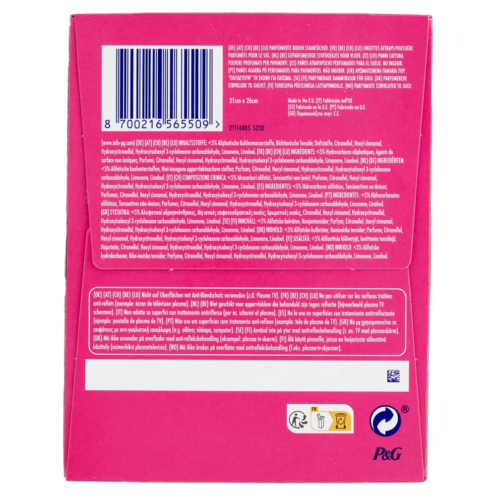 Swiffer Dry Panni Cattura Polvere per Scopa Swiffer - Ricarica 30 Panni limited edition